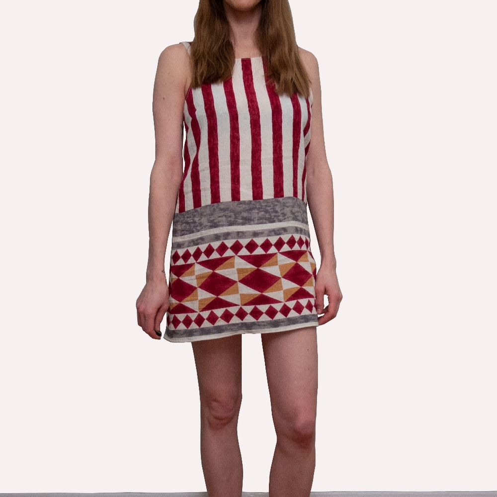 painted stripes shift dress